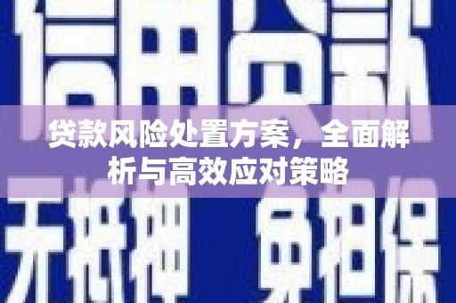 平鲁贷款风险处置方案，全面解析与高效应对策略