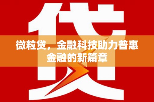 平鲁微粒贷，金融科技助力普惠金融的新篇章