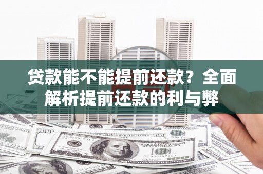 平鲁贷款能不能提前还款？全面解析提前还款的利与弊